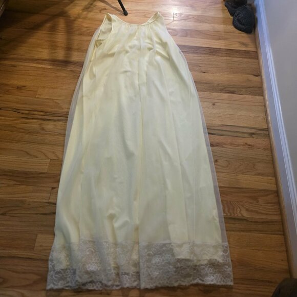 Miss Elaine 1960's 2 Pc Sheer Overlay Lace Robe Set Small - Picture 7 of 12